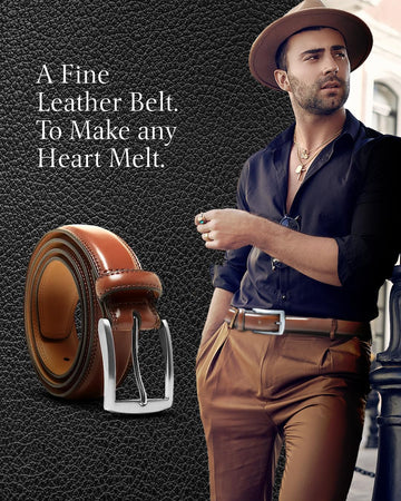 Tan Leather belt for men