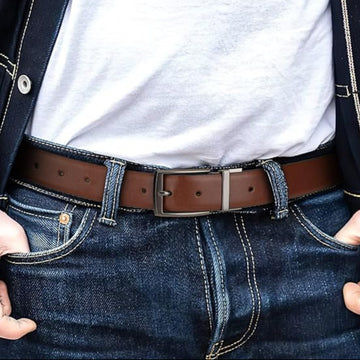 Leather Reversible belt for men