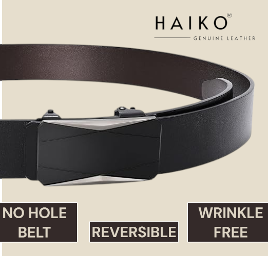 No-Hole Black belt for men