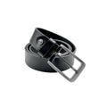 Black formal leather belt.