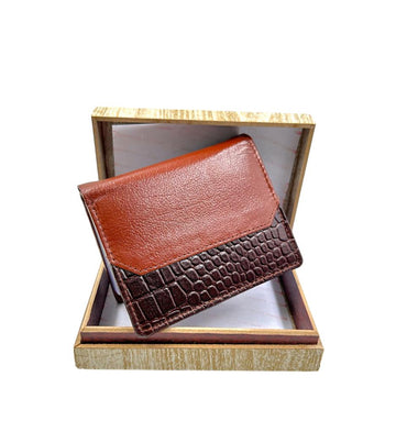 Croco leather card holder plus wallet