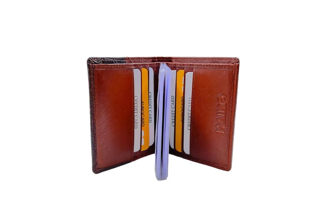 Croco leather card holder plus wallet