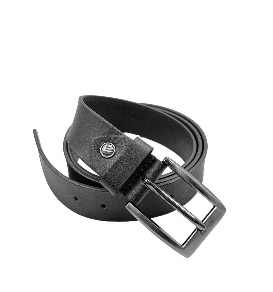 Black formal leather belt.